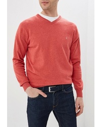Мужской красный свитер с v-образным вырезом от la Biali