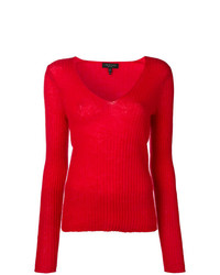 Женский красный свитер с v-образным вырезом от Rag & Bone
