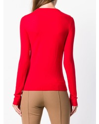 Женский красный свитер с v-образным вырезом от Joseph