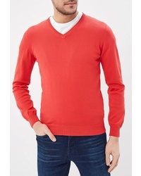Мужской красный свитер с v-образным вырезом от Rifle