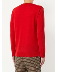 Мужской красный свитер с v-образным вырезом от Loveless