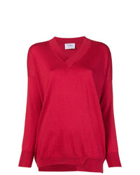 Женский красный свитер с v-образным вырезом от Snobby Sheep