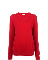 Женский красный свитер с v-образным вырезом от The Row