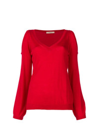 Женский красный свитер с v-образным вырезом от Twin-Set