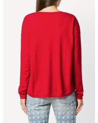 Женский красный свитер с v-образным вырезом от Aspesi