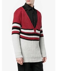 Мужской красный свитер с v-образным вырезом от Martine Rose