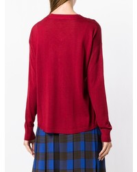Женский красный свитер с v-образным вырезом от Aspesi