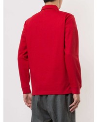 Мужской красный свитер с воротником поло с вышивкой от Kent & Curwen