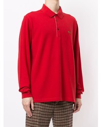 Мужской красный свитер с воротником поло от Etro