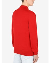 Мужской красный свитер с воротником поло от Dolce & Gabbana