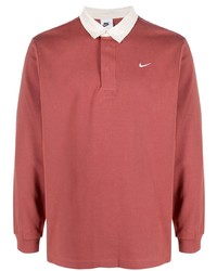 Мужской красный свитер с воротником поло от Nike