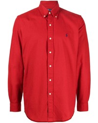 Мужской красный свитер с воротником поло от Polo Ralph Lauren