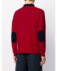 Мужской красный свитер с воротником поло от Sun 68