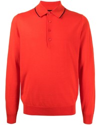 Мужской красный свитер с воротником поло от PS Paul Smith