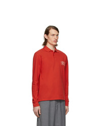 Мужской красный свитер с воротником поло от Martine Rose