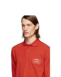 Мужской красный свитер с воротником поло от Martine Rose