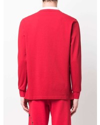 Мужской красный свитер с воротником поло от Philipp Plein