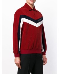 Мужской красный свитер с воротником поло от Givenchy