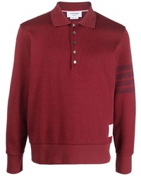 Мужской красный свитер с воротником поло от Thom Browne