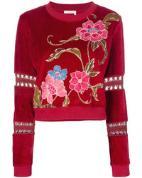 Женский красный свитер с вышивкой от See by Chloe