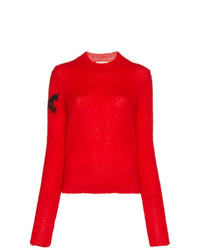 Женский красный свитер с круглым вырезом из мохера от Alyx