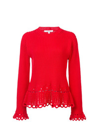 Женский красный свитер с круглым вырезом крючком от Derek Lam 10 Crosby