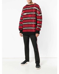 Мужской красный свитер с круглым вырезом с жаккардовым узором от Calvin Klein 205W39nyc