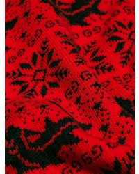 Мужской красный свитер с круглым вырезом с жаккардовым узором от Gucci