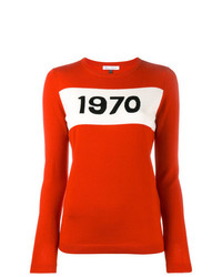 Женский красный свитер с круглым вырезом с принтом от Bella Freud
