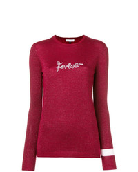 Женский красный свитер с круглым вырезом с принтом от Bella Freud