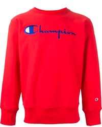 Женский красный свитер с круглым вырезом с принтом от Champion