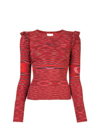 Женский красный свитер с круглым вырезом с принтом от Cinq à Sept