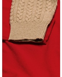Мужской красный свитер с круглым вырезом с принтом от Versace
