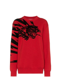 Женский красный свитер с круглым вырезом с принтом от Givenchy