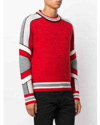 Мужской красный свитер с круглым вырезом с принтом от DSQUARED2