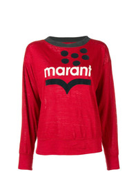 Женский красный свитер с круглым вырезом с принтом от Isabel Marant Etoile