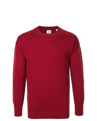 Мужской красный свитер с круглым вырезом с принтом от Kent & Curwen
