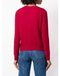 Женский красный свитер с круглым вырезом с принтом от Twin-Set