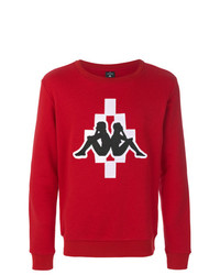 Мужской красный свитер с круглым вырезом с принтом от Marcelo Burlon County of Milan