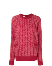 Женский красный свитер с круглым вырезом с принтом от Marni