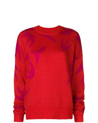 Женский красный свитер с круглым вырезом с принтом от McQ Alexander McQueen