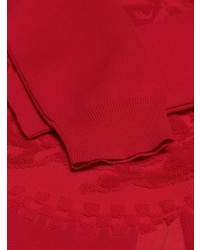 Мужской красный свитер с круглым вырезом с принтом от Versace