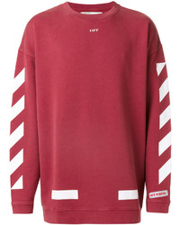 Мужской красный свитер с круглым вырезом с принтом от Off-White