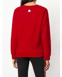 Женский красный свитер с круглым вырезом с принтом от Quantum Courage