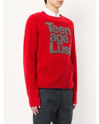 Мужской красный свитер с круглым вырезом с принтом от Kolor