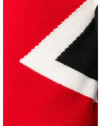 Мужской красный свитер с круглым вырезом с принтом от Neil Barrett