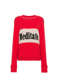 Женский красный свитер с круглым вырезом с принтом от The Elder Statesman