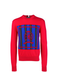Мужской красный свитер с круглым вырезом с принтом от Tommy Hilfiger