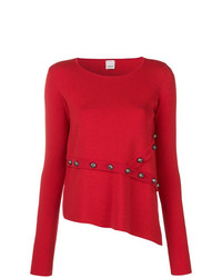 Женский красный свитер с круглым вырезом с шипами от Pinko