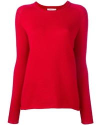 Женский красный свитер с круглым вырезом от 6397